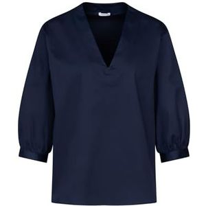 Seidensticker Dames tuniek - Fashion Blouse - Regular Fit - V-hals - 3/4-mouw - katoenmix - Stretch, Donkerblauw, 40