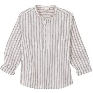 Gocco Gestreept Marsala overhemd voor kinderen, Gebroken wit, 7-8 jaar