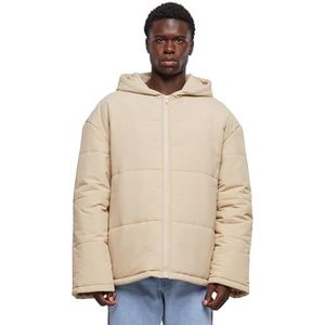 Urban Classics Heren Hooded Block Puffer Jacket Jacket Jacket, Wetzand, L