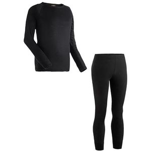 Maier Sports - KIM - Kinder Ski-ondergoedset - Zwart - Lange Onderbroek + Onderhemd