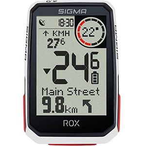 SIGMA SPORT ROX 4.0 Wit | Fietscomputer draadloos GPS & navigatie incl. standaard stuurhouder GPS | Outdoor GPS-navigatie met hoogtemeter