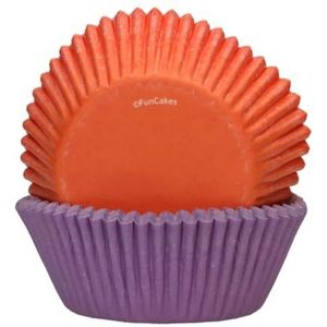 FunCakes Baking Cups Paars/Oranje: Perfect Voor Elke Cupcake, Cupcakes En Meer, Taart Decoreren Pk/48