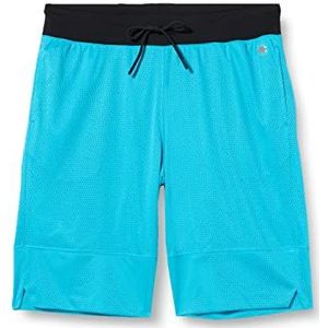 Champion Legacy Neon Spray Soft Mesh Bermuda Shorts, fluorescerend blauw, M voor heren