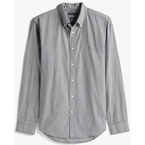 TOMMY HILFIGER Overhemd 'Flex'  donkergrijs / wit