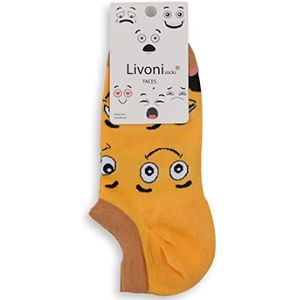 Livoni Lage sokken, Faces-43-46, meerkleurig, L, Meerkleurig, L