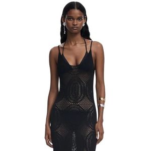 Desigual - Gehaakte Jurk - Aangesloten - Rood - Katoen