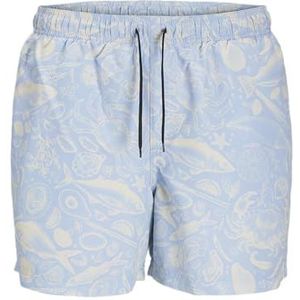 JJ REBEL Jrebhawaii zwemshort print, Chambray Blue, XL