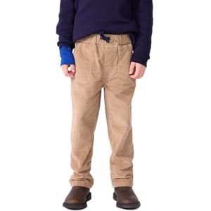 Petit Bateau Rechte kinderbroek van effen fluweel, Lichte steen, 4 Jaren