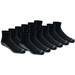 Dickies Dri-tech Moisture Control Quarter sokken voor heren (6, 12, 18 paar), Zwart (12 paar), X-Large