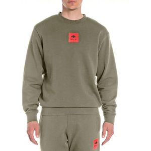Replay Heren sweatshirt sweater Regular fit Pure Logo Collectie, 408 Light Military, XXL