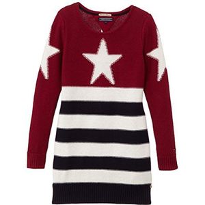 Tommy Hilfiger Meisjesjurk STARS EN STRIPES SWEATER DRESS L/S, Rood (Beet Red-eur/Multi 602), 176 cm