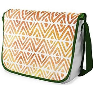 Bonamaison Digitaal bedrukte Messenger schooltas met kaki riem voor studenten, crossbody tas, koerierstas, schoudertas voor kinderen, meisjes, jongens, maat: 29x36 cm