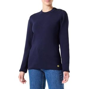 Armor Lux Zeetrui met contrasterende elleboogbeschermers met lange mouwen, Marine Deep/Samoan Sun, L