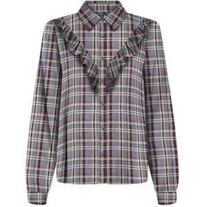 ONLY - ONLEVIA CHECK - Blouse - Antraciet / Roestrood / Wit