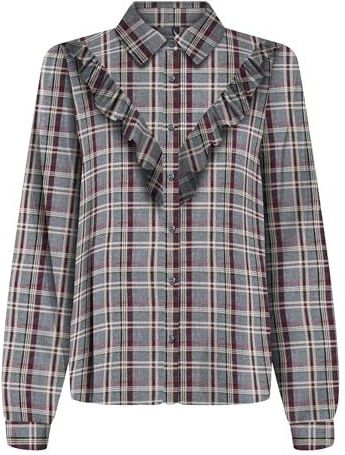 ONLY - ONLEVIA CHECK - Blouse - Antraciet / Roestrood / Wit