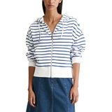 Marc O'Polo DENIM - Capuchonsweatvest - Medium Blue - Gestreept - Relaxed Fit