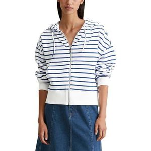 Marc O'Polo DENIM - Capuchonsweatvest - Medium Blue - Gestreept - Relaxed Fit