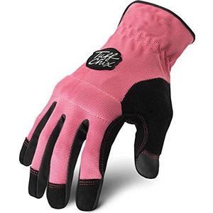 Ironclad Tuff Chix TCX Werkhandschoenen voor dames, ontworpen voor dameshanden, Performance Fit, duurzaam, machinewasbaar, (1 paar), LARGE - TCX-24-L, roze