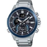 CASIO Analoog herenhorloge kwarts met roestvrijstalen armband ECB-30DB-1AEF, zilverkleurig