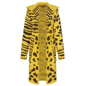 ROCKEASY Gebreide cardigan voor dames, donkergeel, L