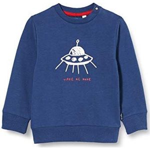 Sanetta Babyjongens Neptun 38108: Rood 50072: Donkerblauw sweatshirt met gescheiden UFO-print Kidswear, blauw, 56 cm