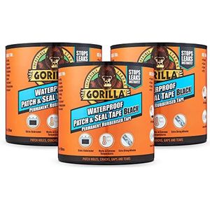 Gorilla Waterdichte patch & seal tape zwart 100 mm x 3 m (3 stuks)