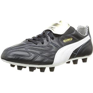 PUMA King Top Stripe Di F, voetbalschoenen voor heren, Bleu New Navy White Gold, 41 EU