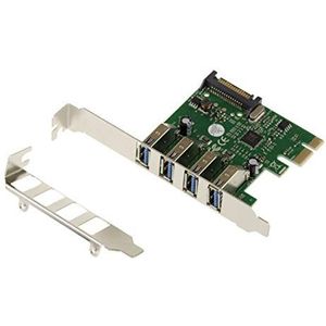 KALEA-INFORMATIQUE PCI Express PCIe naar USB 3.0 4-poorts USB3 A-controller kaart met Via VLI VL805 chipset, Laag en Hoog profiel beugels