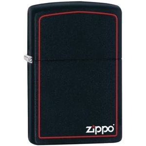 Zippo Originele Aansteker, Matte Zwart, Met Border & Logo
