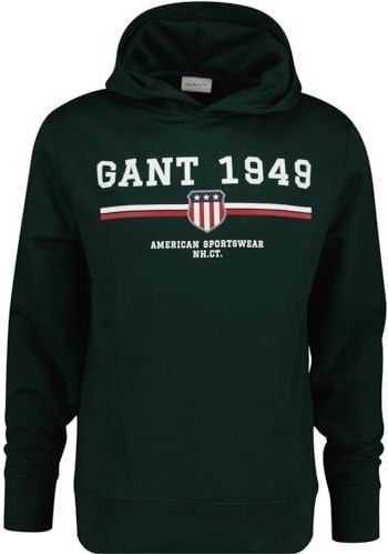 GANT - Sweatshirt - Bloedrood - Capuchon - Logoprint
