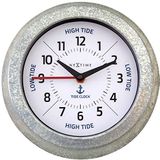 Wandklok - met getijden Status - 22cm - Galvanized zilver/wit - Tide - NeXtime