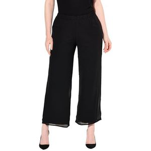 Ulla Popken Dames chiffonbroek broek, zwart, 42/44