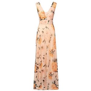 ApartFashion Dames chiffon jurk, abrikoos-multicolor, normaal, abrikoos-multicolor, 34