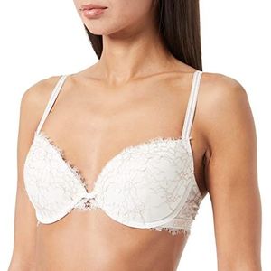 Emporio Armani Dames Christmas Lace Push Up BH, Pale Cream, 80B