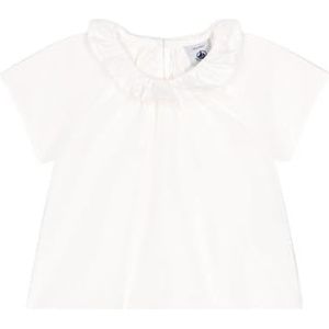 Petit Bateau Blouse met korte mouwen voor meisjes, Wit, 3 Jaren