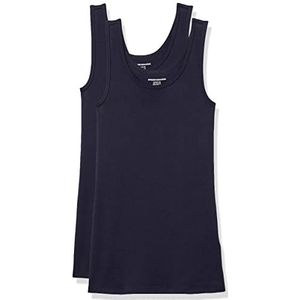 Amazon Essentials Women's Tanktop met slanke pasvorm, Pack of 2, Marineblauw, XS