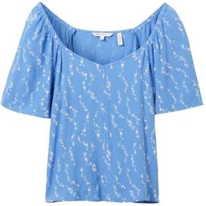 TOM TAILOR Denim Damesblouse, 34683 - Lichtblauw Wit Print, XL