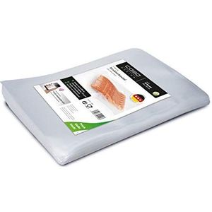 CASO Structuurzak 20 x 30 cm/50 foliezakken, voor alle straalvacuümsealers en foliesluitingen, BPA-vrij, sterk en scheurvast, 105 µm, stabiele lasnaad, geschikt voor sous vide, made in Germany