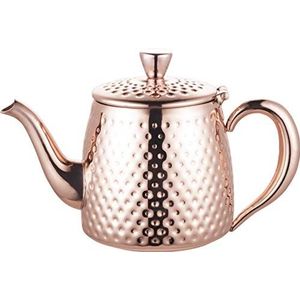 Café Olé Sandringham Theepot, 48oz (1,35 liter), Verkoperd, Roestbestendig Roestvrij Staal, Gehamerde Afwerking, Vaatwasmachinebestendig