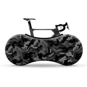 Velo Sock Indoor fietsenstalling, standaard ontwerp Camo Zwart, ideaal voor 26""-29"" fietsen, 3D-stretch, wasbaar in de machine