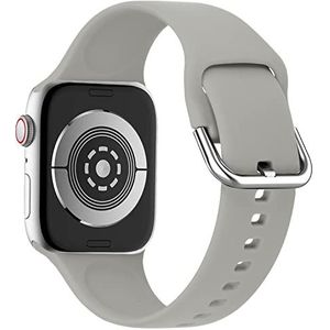 HiClothbo Compatibel met Apple Watch Band 38/40/41 mm, zachte siliconen sportarmband voor iWatch Ultra Series 8, 7, 6, 5, 4, 3, 2, 1, SE, grijs, grijs, 38/40/41mm
