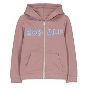 ECOALF, Islalf Sweatshirt voor meisjes, katoen, gerecyclede stof, katoenen sweatshirt met ritssluiting, basic sweatshirt, roze zilver, 8 Jaren