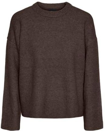 Pcana Ls O-Neck Knit Pwp Bc, Hot Fudge, XL