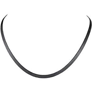 FindChic 3mm Wide Flexible Flat Snake Chain, Sleek Hypoallergenic 18k Gold/Black Gun/Rose Gold Plated, 12.5 Inches/15 Inches with 3.5 Inch Extender, Herringbone Chain Necklace Chokers for Women