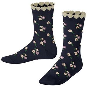 FALKE - Ditsy Flowers - Huissokken - Blauw - Katoen
