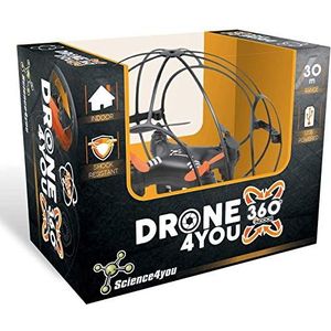 Science4you - Drone4you 360 indoor camera en afstandsbediening, 360 graden rotatie en 3 snelheden, hoogte 30 m, geschikt voor gebruik binnenshuis, drone voor kinderen (80002915).