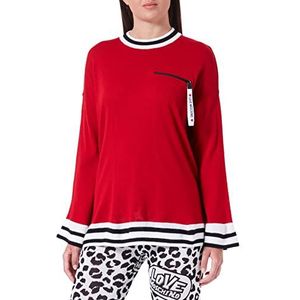 Love Moschino Dames Relaxed Fit Pullover in Blend Wool Dress, RED, 40