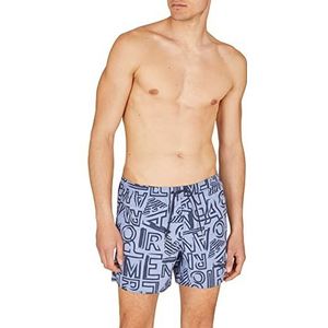 Emporio Armani Swimwear Men's Emporio Armani Graphic Patrons Boxer Short Swim Trunks, Dolphin/Blue Navy, 50, Dolfijn/blauw marineblauw