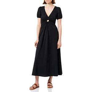 Springfield Effen wikkeljurk voor dames, Zwart, S