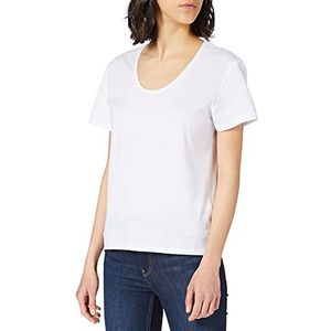 BOSS Dames C Egreaty1 T-shirt van gemerceriseerd biologisch katoen jersey met logo-print, White100, L
